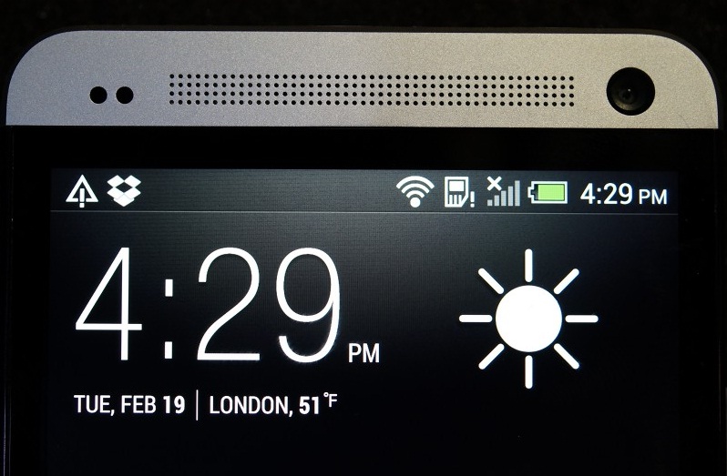 Верхняя часть дисплея HTC One