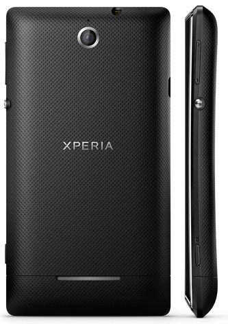 Sony Xperia E: задняя и правая сторона